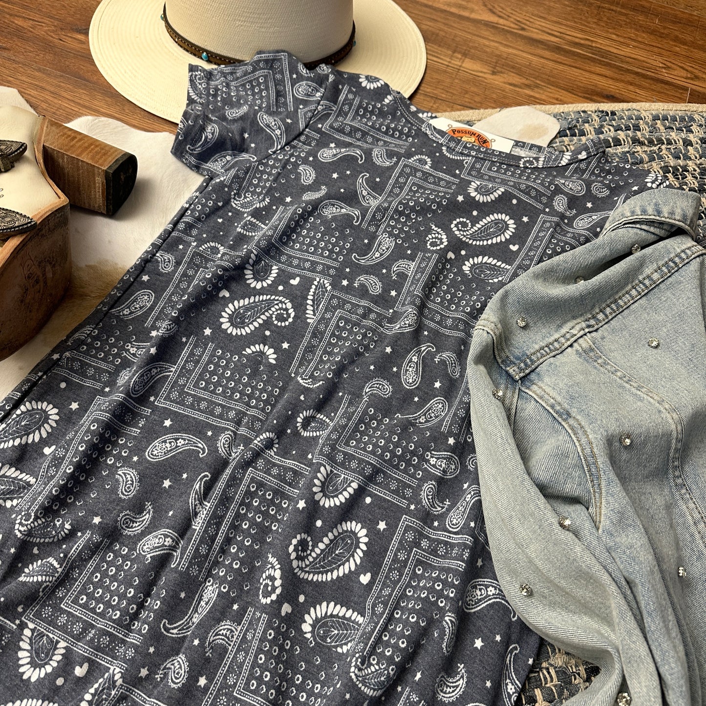 Navy Paisley Maxi Dress