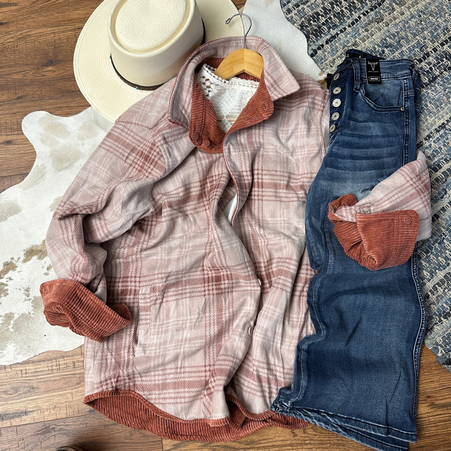 reversible fleece plaid lining