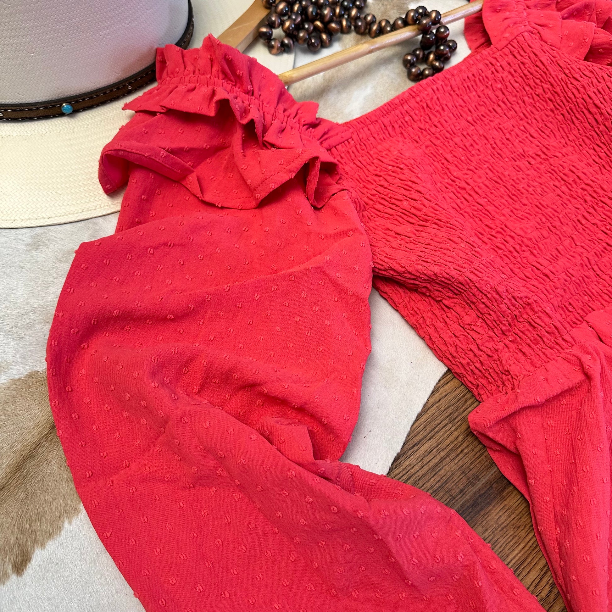 close up of swiss dot fabric