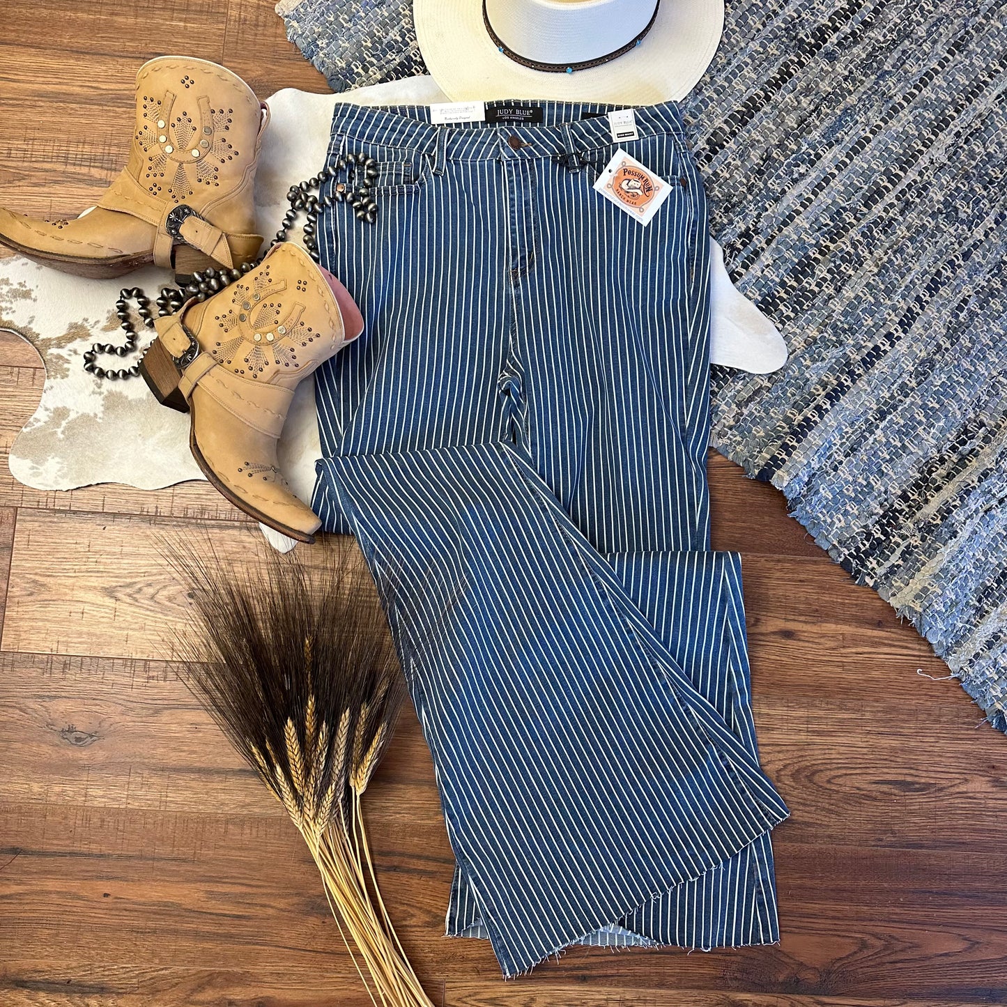 Judy Blue High Waist Pinstripe Super Flare