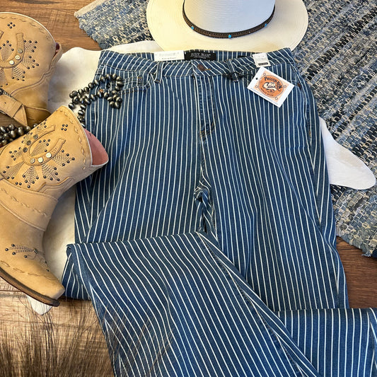 Judy Blue High Waist Pinstripe Super Flare