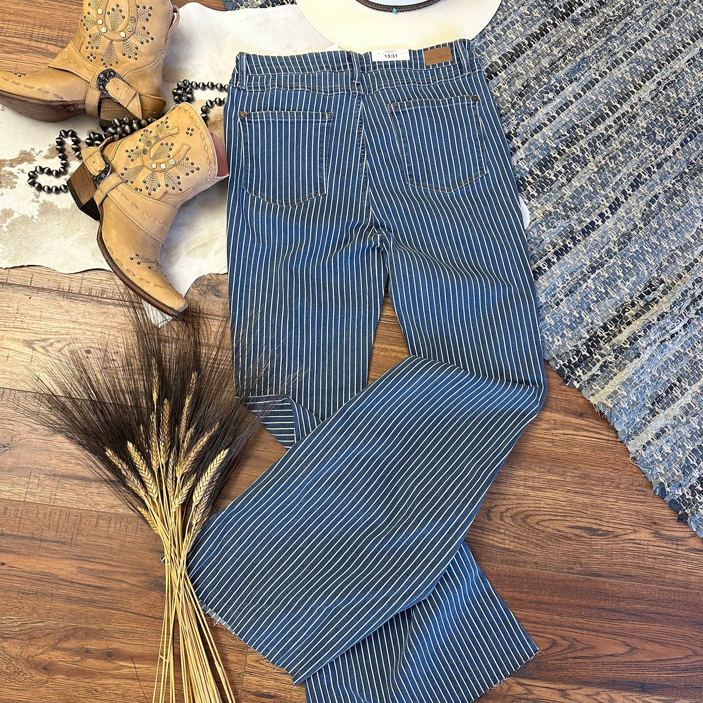 Judy Blue High Waist Pinstripe Super Flare