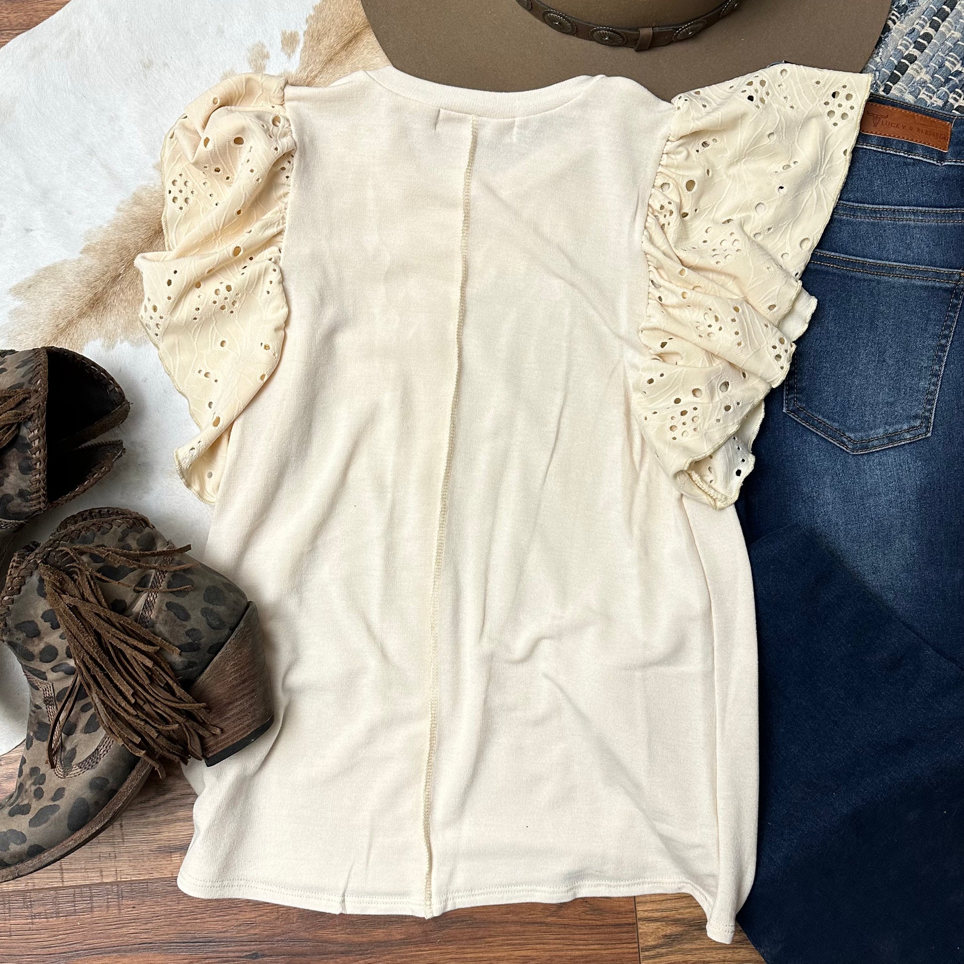 Center seam on back of garment.