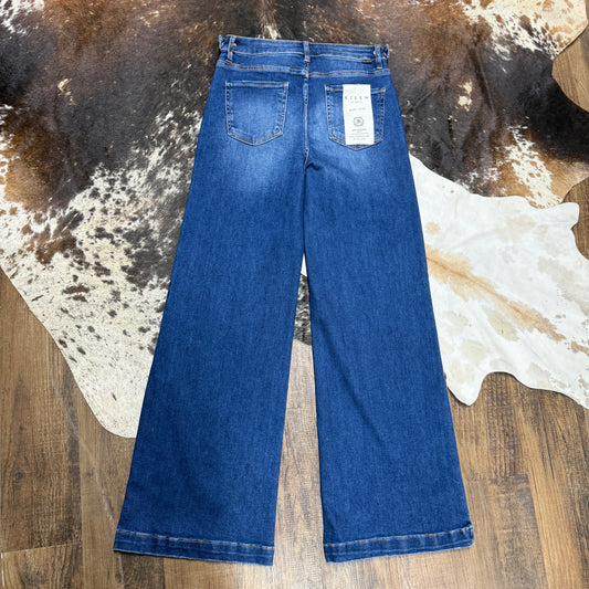 Tummy Control Dark Wide Leg Denim