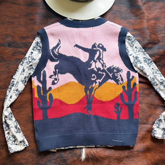 Cowboy Sunset Knitted Sweater Vest