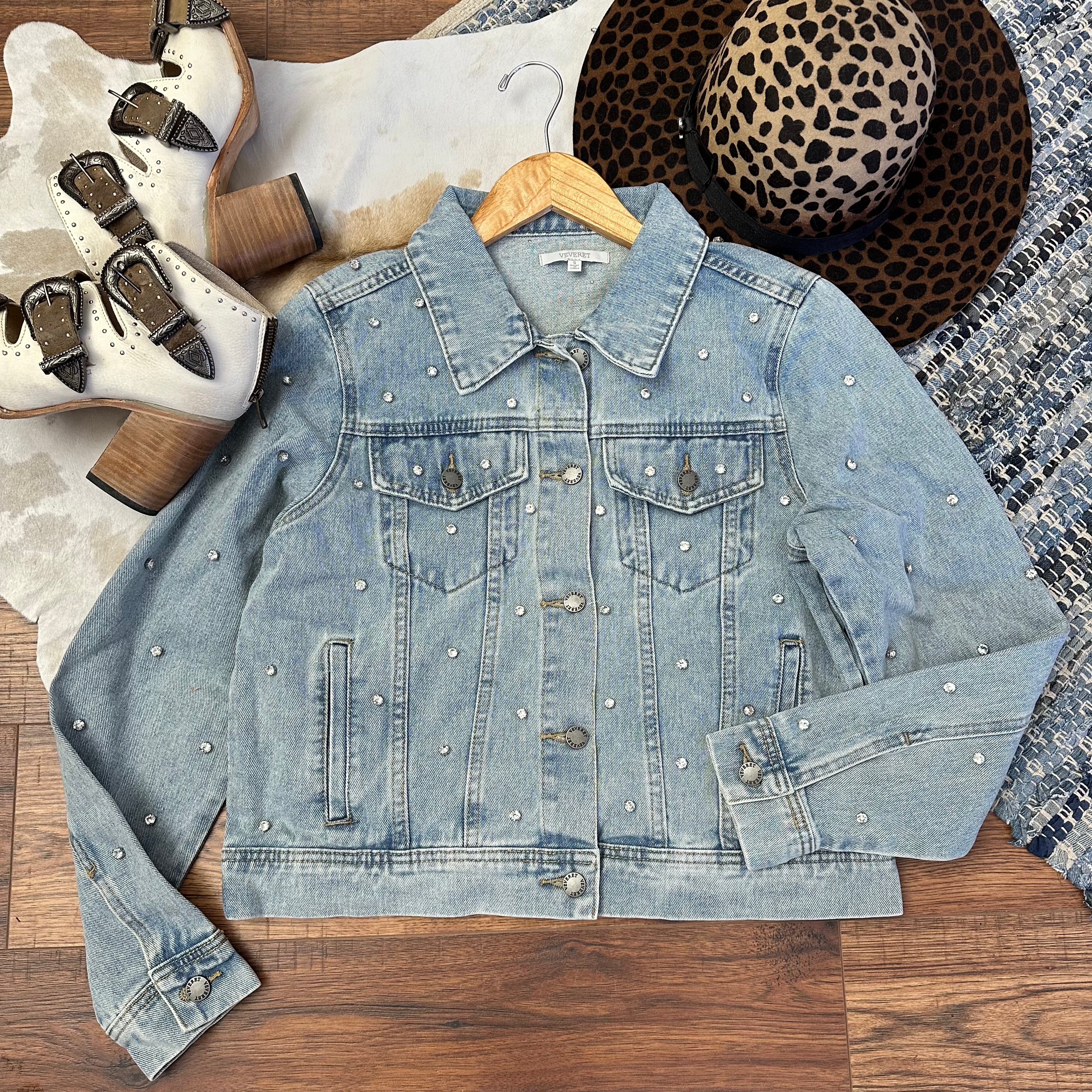 Rhinestone Denim Jacket – Possum Run Ranch Wear