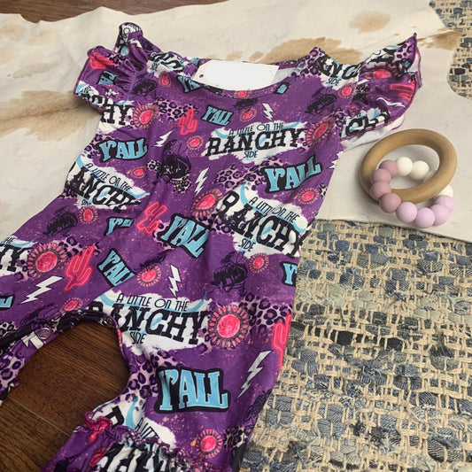 Close up of pattern on romper